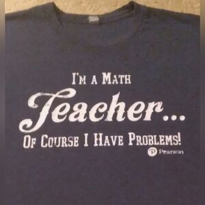 Next Level Apparel‎ Math Teacher Graffic Slub Tee TShirt Cotton Blend Medium